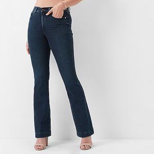 Express Mid Rise Dark Wash Supersoft Bootcut Jeans